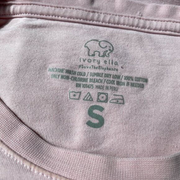 Ivory Ella - Long Sleeve Light Pink with Teal Paisley Logo - Size S - Picture 4 of 6